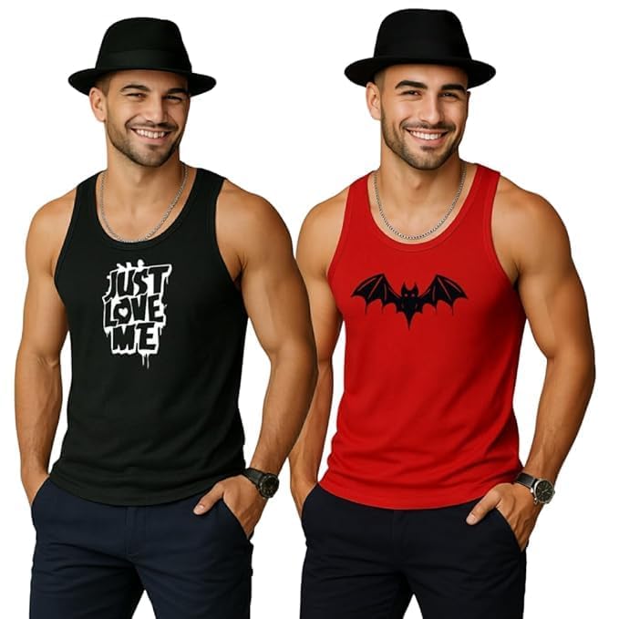 earth star Men's Cotton Tank Top Collection, Sleeveless Gym Vest | Vest for Men | Graphic Print | Casual Wear Vests for Workout-picture-13
