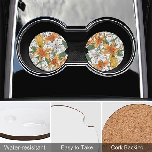 Juego de 2 posavasos para coche Lily Garden de madera 2.6" miniatura 5