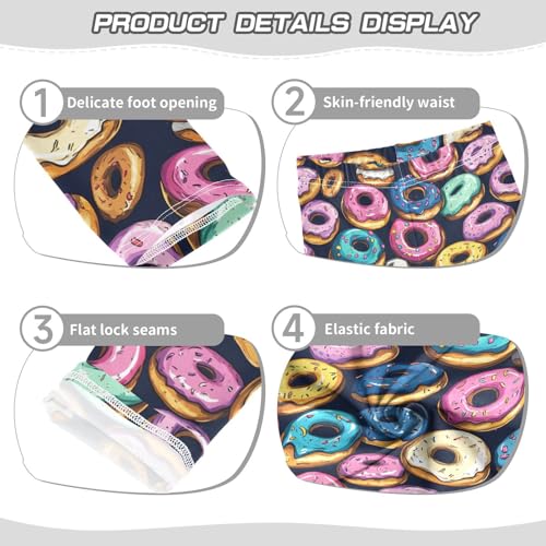 Donuts Colors Food Girls Casual Leggings for Kids Printed Long Pant Bottoms Stretch and Soft3