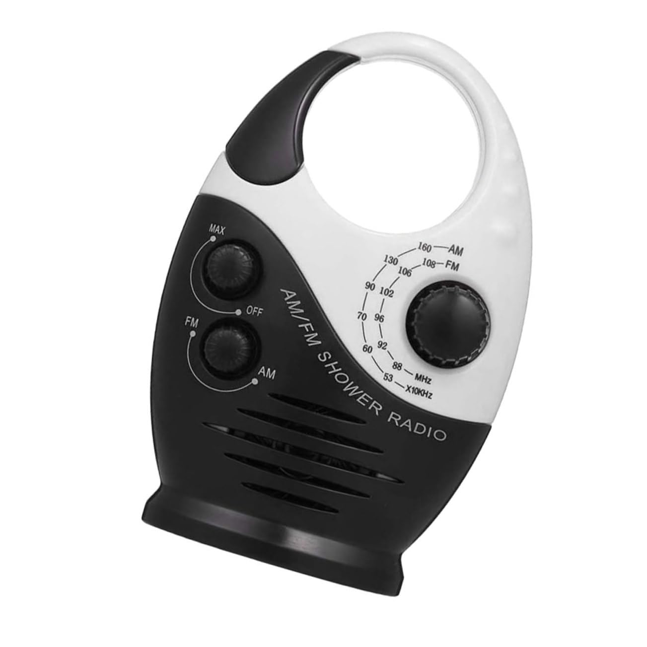 Homoyoyo Radio de Ducha Resistente con Soporte Am/FM, Volumen Ajustable y Gancho de Plástico para Baño y Actividades al Aire Libre