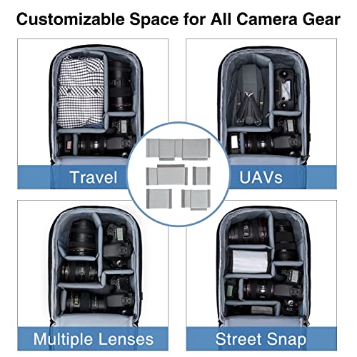 Bagsmart Camera Backpack, Dslr Slr Camera Bag Fits Up To 13.3 Inch Laptop Water Resistant With Rain Cover, Tripod Holder For Women And Men, Black #TOP1