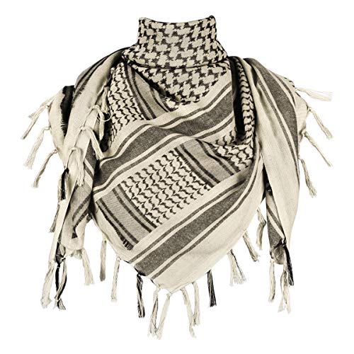 ECOMBOS Shemagh Scarf - Men Arab Head Scarf 100% Cotton Military Tactical Desert Keffiyeh Head Neck Wrap