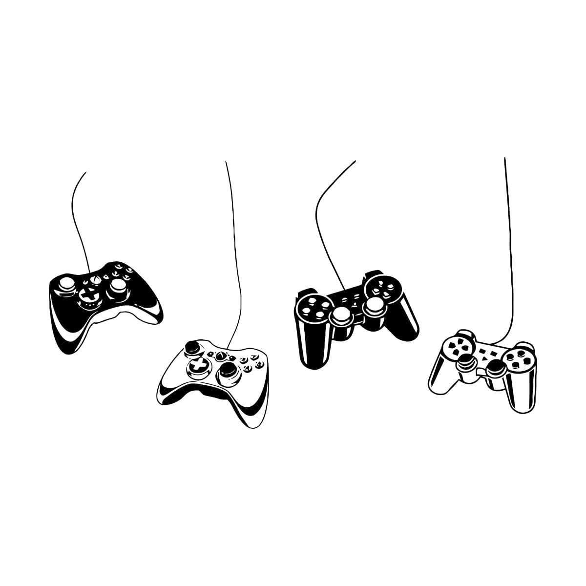 Lzhouting Wall Stickers 1904 Hang Game Controller Wall Sticker Playroom Kids Room Video Gaming Zone Gamer Ps Wall Decal Nursery Vinyl Home Small - 32X56cm