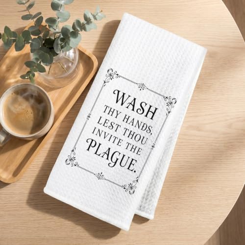 Image of Please Wash Your Hans Kitchen Towels, S Wars Reusable Dish Towel Hand Towel | Funny Waffle Weave Hand Cloth Tea Towels, Humor Hand Towels for Home Bathroom Decor, Housewarming Gifts 14x24 Inch