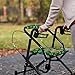 Maiyoinou St Patricks Day Crutcheze Rollator Walker Padded Seat and Back Rest Covers Breathable Easy Clean Dog Green Four Leaves Rollator Walker Accessories Ideal Gifts for Seniors in Assisted Living