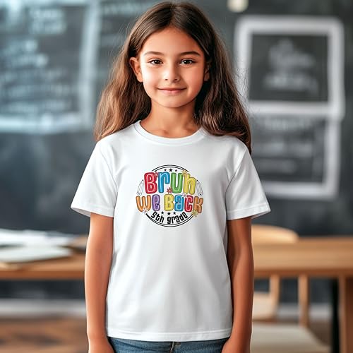Bruh We Back Fifth Grade #1 Kids Shirts, YS - YXL, Girls, Colorful, Great for The First Day of School Or Everyday2