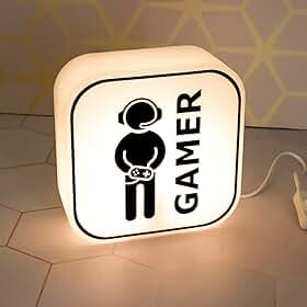 Luminária Box Gamer LED Premium | Decoração Setup Parede ou Mesa