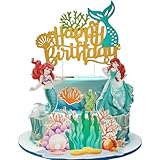 Cartoon Cake Topper, Princess Cake Toppers Birthday Party Sea Theme Cake Decoration for Kids party Supplies