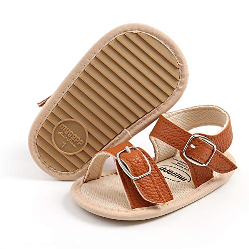 Sawimlgy Baby Girls Boys Sandals Summer Flowers Shoe Rubber Sole PU Leather Mesh Infant Toddler First Walkers Princess Dress Outdoor Shoes