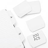 Marspark 3 Inch Sticky Tabs, 200 Pcs, White Index Sticky Tabs for Notebooks Books, Transparent Pop up Page Markers for Annotating, Teacher Supplies, Study Aids, Supplies Office