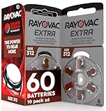 60 Batterie per Apparecchi Acustici Rayovac Misura Extra 312 Sound Fusion Technology - 10 Blister da 6 Pile