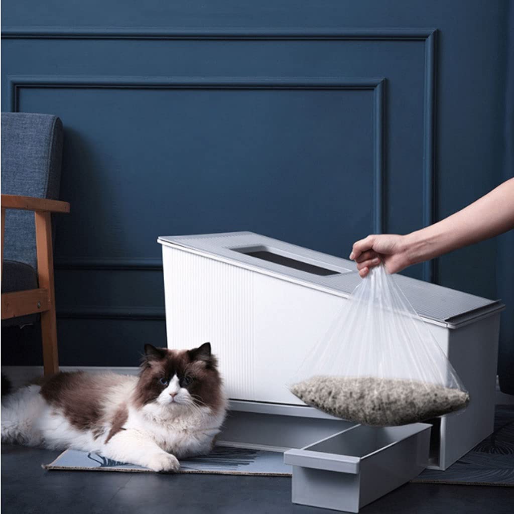Cajas de Arena Inteligente de autolimpieza gato inodoro desodorización automática y palas de excremento Caja de arena de gato Caja de arena semicerrada Caja de basura Suministros para mascotas Arenero