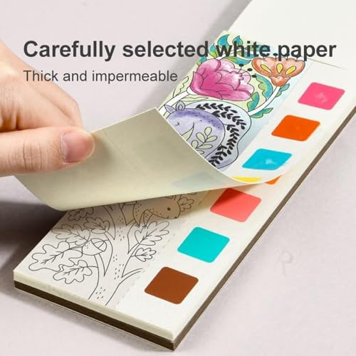 Image of Birthday Popper Pocket Watercolor Painting Book for Kids - Set of 10 as Birthday Return Gift | 20 Pages | DIY Coloring Book with Brush | Random Mixed Fun Themes| Travel-Friendly for Boys & Girls Age 3+