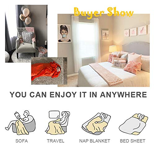 Simple&Opulence Plush Fluffy Throw Blanket Tridimensional Rose Pattern Floral Design Soft Cozy Fuzzy Blanket For Girls Home Décor Couch Sofa Chair Bed, 50"X 60", Pink #TOP6