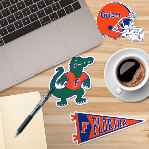 Image of University of Florida Gators Primary Logo Vinyl Sticker Pack - 9 Waterproof Die‑Cut Decals with Gator Mascot, Team Logos & Collegiate Graphics for Laptop, Water Bottle & Suitcase