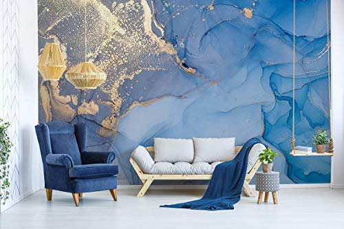 Murwall Art Wallpaper Marble Wall Mural Abstract Wallpaper Blue Wall Mural Wallpaper Living Room Bedroo #TOP3