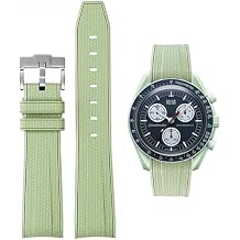 WatchBands for Moonswatch Watch Rubber for Omega x Swatch MoonSwatch 20mm Rolex Seiko Watch Carbon firbe grain Silicone Men with Stainless Steel Replacement Bracelet Original Bracelet Omega x Swatch MoonSwatch Speedmaster
