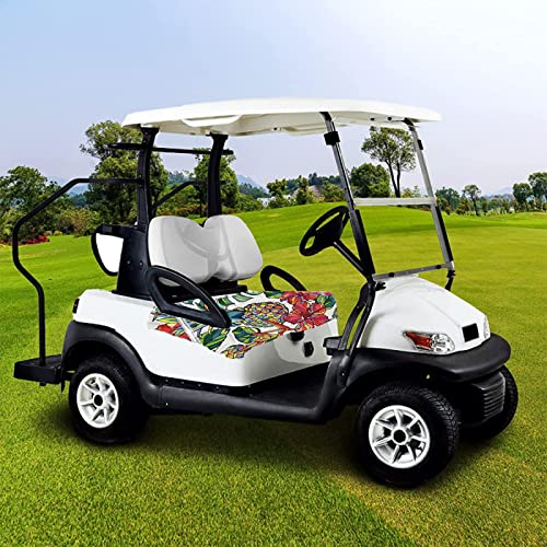 Senvitate Golf Cart Seat Covers, Club Car Precedent Seat Covers For Ezgo Yamaha, Golf Cart Seat Blanket Covers For 2 Person Seats, Summer Golf Cart Seat Towel (Tropical Fruit) #TOP4