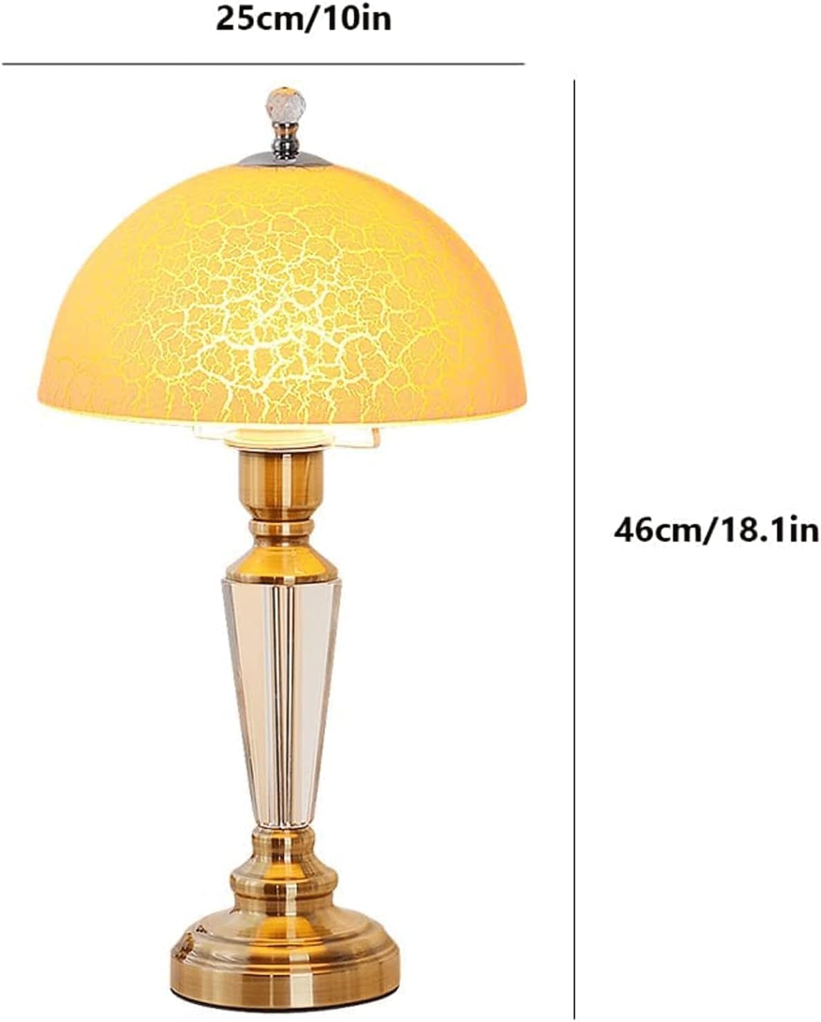 Lampada da Tavolo Design Lampada Da Tavolo Nordica Con Lampada Da Comodino In Vetro Crepato Lampada Da Comodino Con Base In Ferro Per Soggiorno Camera Da Letto Lampada da Tavolo Salotto ( Color : B ,