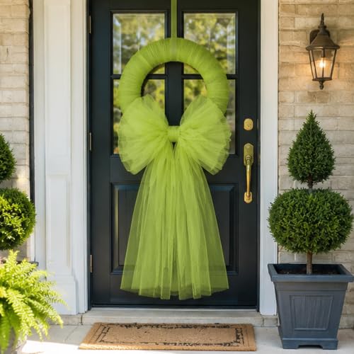 Image of Moss Green Tulle Fabric Ribbon 6 Inch by 25 Yards Rolls Fabric Spool Tulle for Gift Wrapping Wedding Decorations Craft Supplies DIY Tutu Skirt Baby Shower Birthday Party