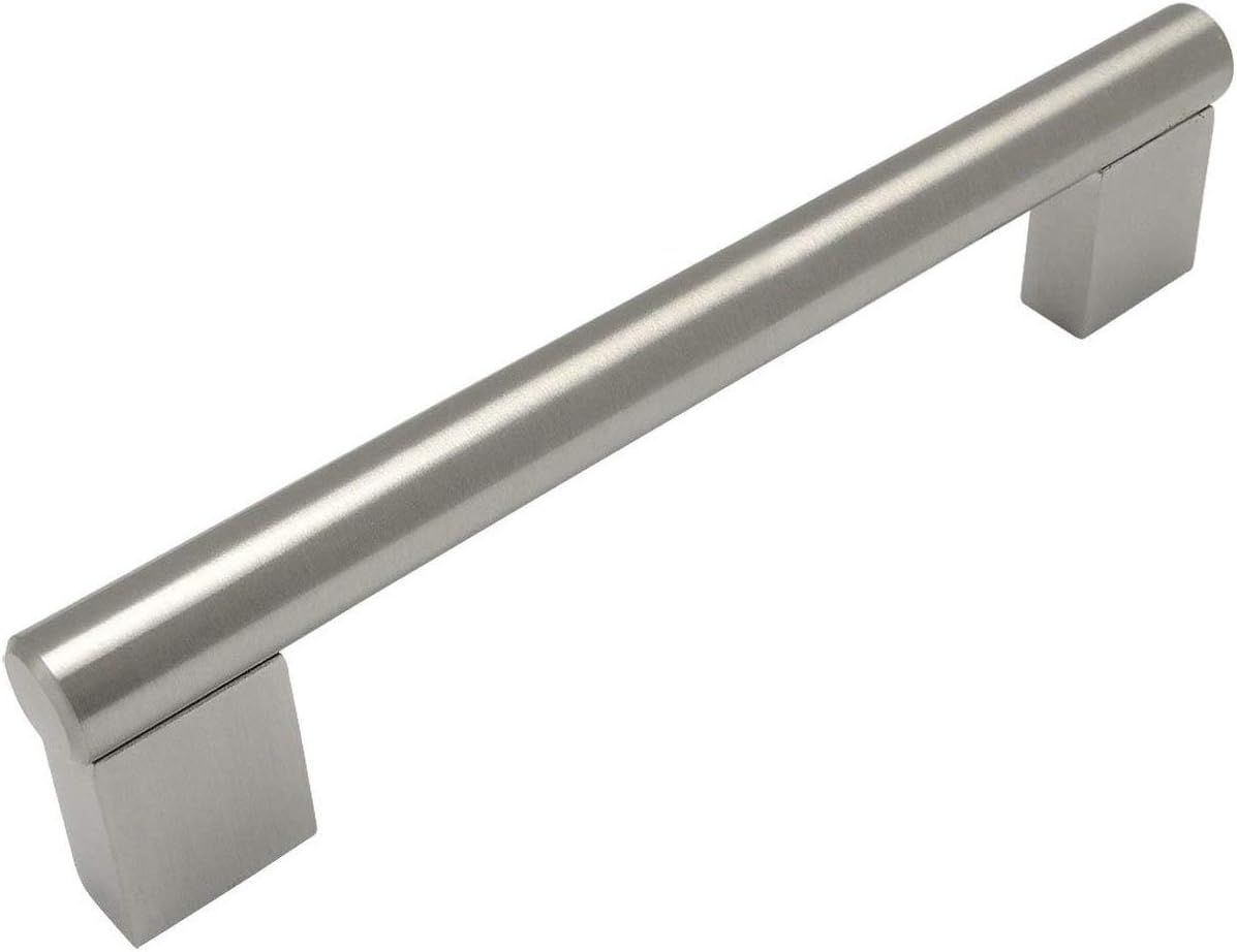 Cosmas 10 Pack 377-128SN Satin Nickel Cabinet Hardware Contemporary Style Bar Handle Pull - 5" Inch (128mm) Hole Centers