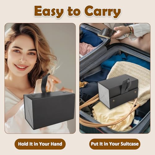 CTDMJ-Sunglasses-Travel-Case-for-4-glasses-Foldable-Glasses-Storage-Case-Glasses-Storage-Box-Sunglasses-Organizer-Case-PU-leather-travel-Glasses-Holder-Hanging-Glasses-Case-for-Women-Men-Black