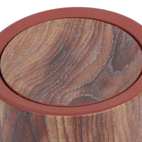 Caneca de Basura Mediana con Tapa de Diseño Madera Happyyami miniatura 3