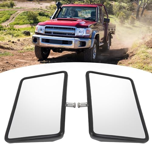 POCREATION Door Mirror Head Set for Landcruiser 70 75 78 Series, Side Rear View Mirror Replacement Parts, 2-Piece Kit