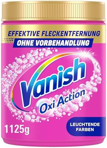 Vanish Oxi Action Fleckenentferner Pulver – 1 x 1,125 kg | Entfernt Flecken ohne Vorbehandlung, Fleckenentferner & Wäsche-Booster ohne Chlor, für bunte Wäsche