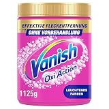 Vanish Oxi Action Pulver Pink – 1 x 1,125 kg – Fleckenentferner und Wäsche-Booster Pulver ohne Chlor – Für bunte Wäsche