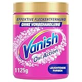 Vanish Oxi Action Pulver Pink – 1 x 1,125 kg – Fleckenentferner und Wäsche-Booster Pulver ohne Chlor – Für bunte Wäsche