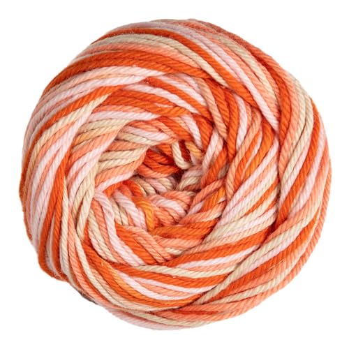 Image of Knit Picks Dishie Multi Worsted Weight 100% Cotton Yarn for Crocheting | 100g of multicolor variegated yarn in Pink Grapefruit color for dishcloths, machine washable.
