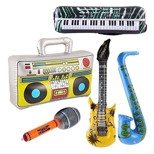 Preisvergleich Produktbild Toyvian Aufblasbare Rock Star Spielzeug - Gitarre, Mikrofon, Saxophon, Tastatur Klavier, Redner