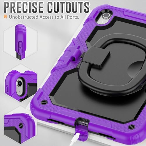 Étui pour iPad 10e génération 10.9 silicone robuste avec protège-écran violet - 7