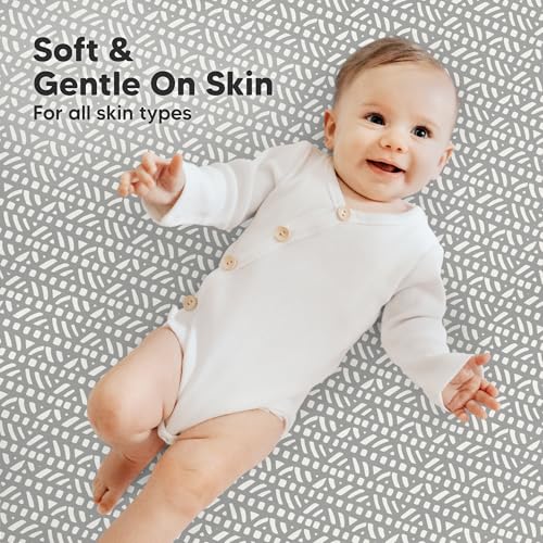 Image of 2-Pack Mini Crib Sheets Fitted, 38x26 Pack N Play Mattress Sheets (Nordic) | Organic Cotton Sheets for Pack and Play Mattress, Soft, Breathable Playard Bedding Sheet, Mini Toddler Bed Cover, Boys, Girls