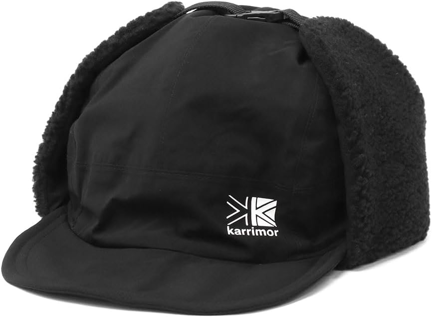 サンバイザーブラック ニット帽 ゴルフ スポーツ 防寒 耳カバー 毛糸