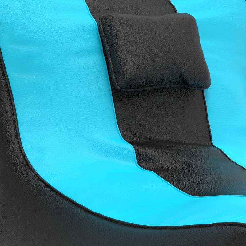 Image of Biggie Bean Bag with Beans Filled 6XL Zuno Lounger-Laziness Pro Max-Crafted for Comfort-Styled for Elegance with Free Cushion & Footrest (Matching Color : Leatherette Black Teal)