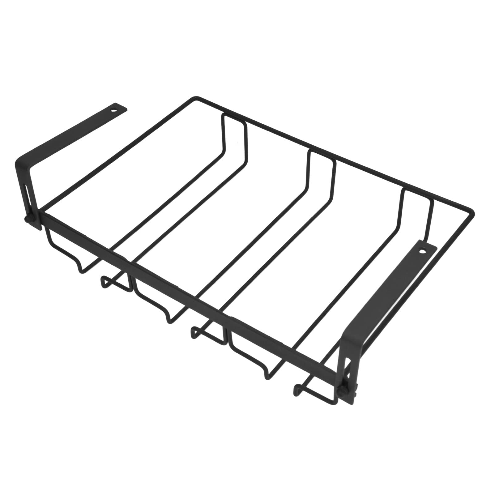 Wakects Porta Bicchieri Sospeso Portabicchieri da Parete in Metallo con 3 Binari Supporto per Calice Salvaspazio per Bar Armadietto Design Moderno 35 X 22,5 Cm
