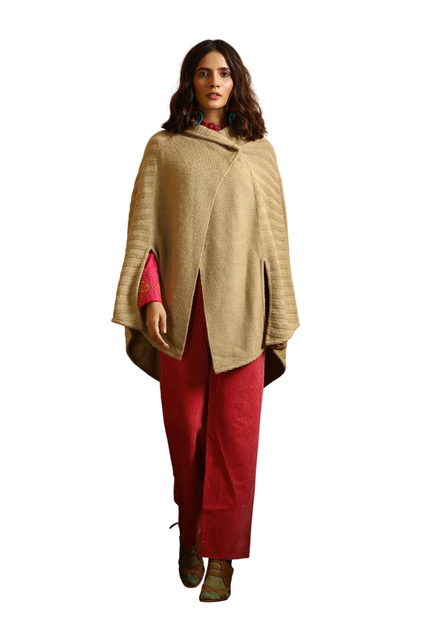 Stylish Woollen Cloak for Women | Soft Layered Wrap Shawl | Elegant Draped Outerwear Cape | Lightweight Winter Fall Fashion Cape | Westernwear Design-image-30