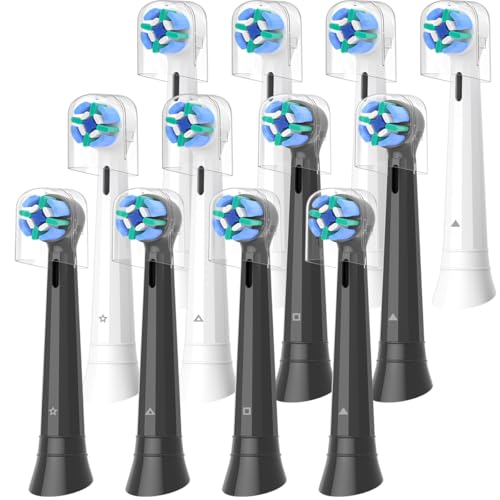 Wardimark 12er Aufsteckbürsten Kompatibel mit Oral B iO Zahnbürste Elektrisch, Zahnbürste Aufsätze für iO 2 3 4 5 6 7 8 9 10 (6 Weiß+6 Schwarz) 1