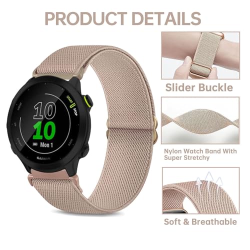 3 Pares de Correas Elásticas de Nylon para Reloj Garmin 20mm miniatura 3