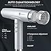 Slopehill Professional Hair Dryer With Diffuser, Ionic, Powerful & Fast Salon Blow Dryer, 110,000 RPM Brushless Motor, Light & Compact for Home Travel (Silver)