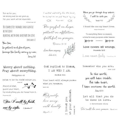 Everjoy 60+ Designs Inspirational Christian Quotes Bible Verses Scriptures Temporary Tattoos