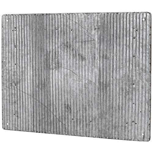 Mygift 12 X 16 Inch Wall Mounted Chalkboard Sign - Rustic Burnt Wood Frame Chalk Message Board On Galvanized Corrugated Metal - Small Memo Display Chalkboard #TOP6