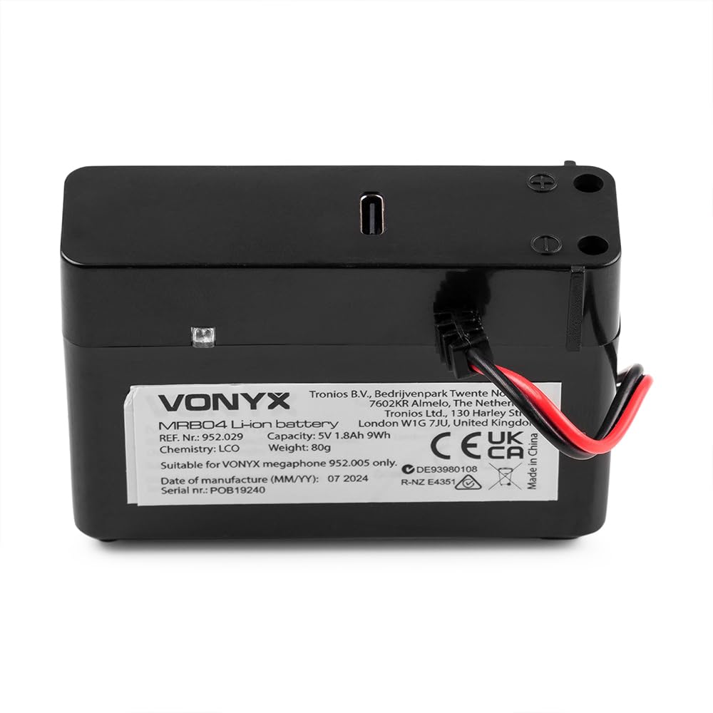 Batería Recargable de Iones de Litio 5V Vonyx MRB04 para megáfono MEG025
