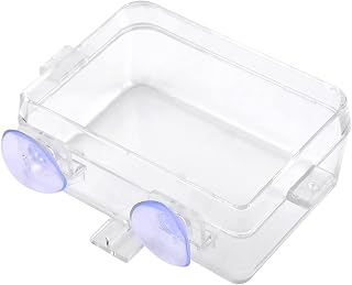Tigela de água de alimentos para répteis, acabamento requintado alimentador anti-fuga para répteis transparente insípido para colocar minhocas