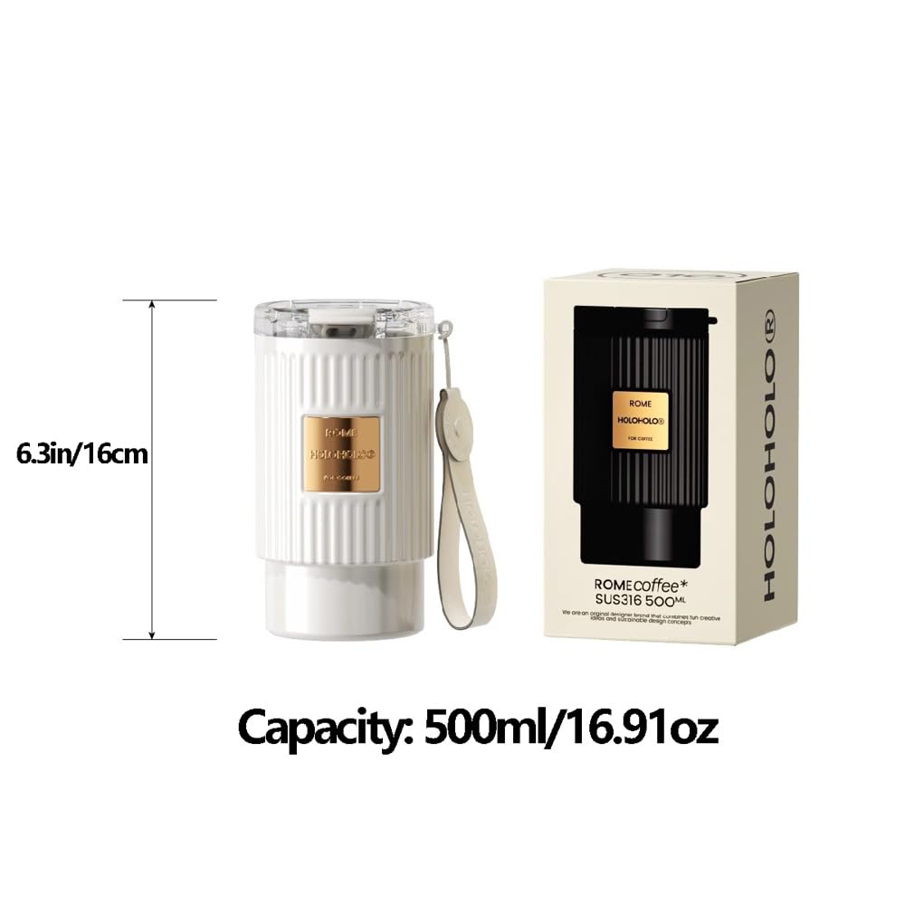 Kubki kubek do kawy utrzymuje zimną wodę butelka ze słomką 480 ml długotrwała izolacja termos do kawy podwójny tryb picia 360°szczelny i szczelny kubek nastolatki studenci damskie izolowane