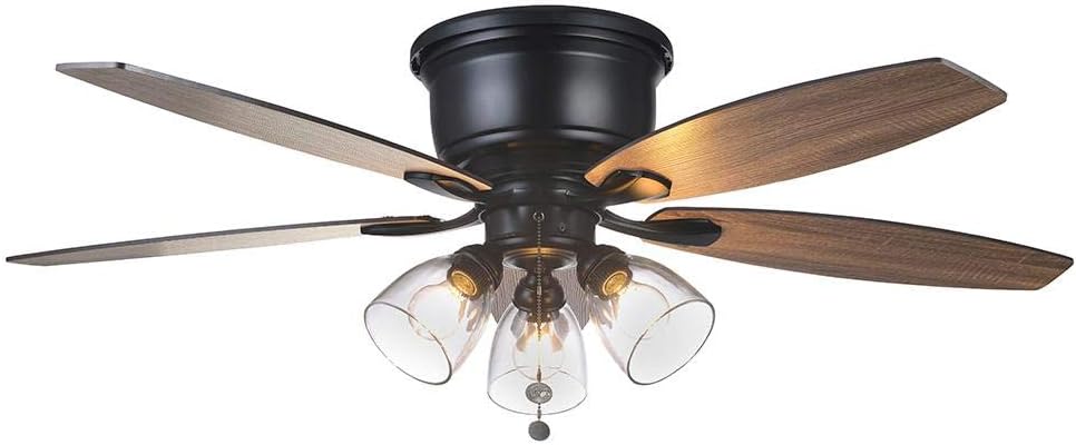 Stoneridge 52 in. Matte Black Hugger LED Ceiling Fan with Light Kit