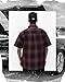 FB County Flannel Shirt for Men & Women - Unisex Checker Short Sleeve Flannel Shirts - Made with Breathable, Heavyweight Polyester Cotton Blend Fabric - Streetwear in Red, Black, & Grey - Large