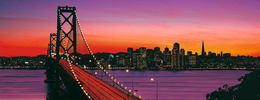 Ravensburger Puzzle 15104 - San Francisco, Oakland Bay Bridge bei Nacht - 1000 Teile Puzzle für Erwachsene und Kinder ab 14 Jahren